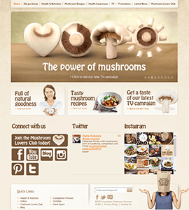 Power of Mushrooms (2015) Web Page for Australian Mushroom Growers Association