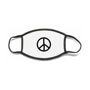 Peace symbol on face mask.