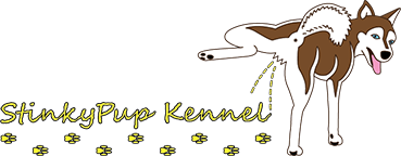 StinkyPup Kennel logo with one dog