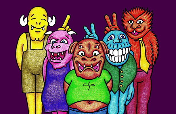 Illustration of cartoon monsters